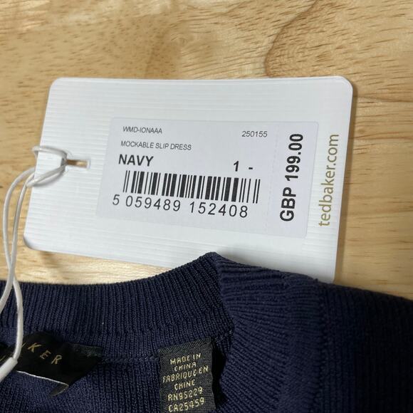 Ted Baker NWT 1/4 Zip Ionaaa Mock Slip Midi Dress Blue Navy Size 1 (US 0-2) - Picture 7 of 14